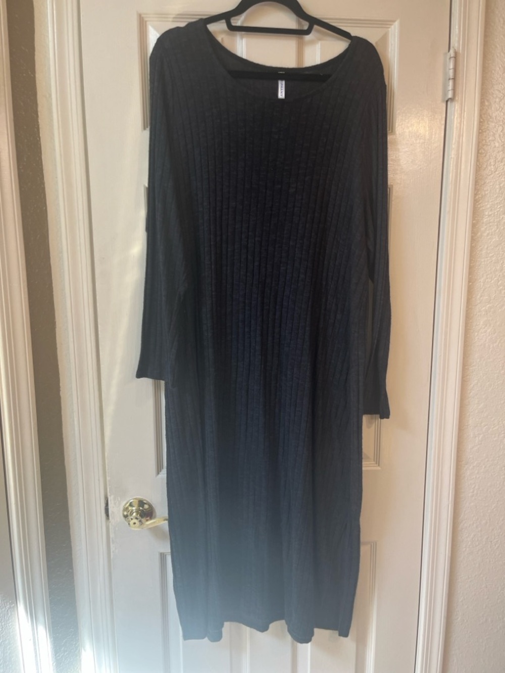 Piphany Black Ribbed Long Sleeve Maxi Dress